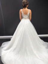 onlybridals White sweetheart tulle lace long prom dress, white evening dress