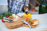 Quarterback Football Cheese Cutting board And Tools Set (Bamboo)