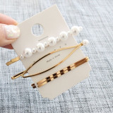 3Pcs/Set Metal Pearls Hair Clips For Women Hairbands Comb Bobby Pin Barrettes Hairpins Headwear Hair Accessories Styling Tools