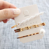 3Pcs/Set Metal Pearls Hair Clips For Women Hairbands Comb Bobby Pin Barrettes Hairpins Headwear Hair Accessories Styling Tools