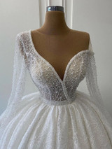 onlybridals Ball Gown Plus Size Wedding Dress Sequins Vintage One Shoulder Wedding