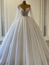 onlybridals Ball Gown Plus Size Wedding Dress Sequins Vintage One Shoulder Wedding
