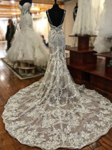 onlybridals Lace V-Neck Appliuqes Mermaid Wedding Dress Bridal Gowns