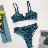 Sexy Swimsuit Women High Waist Bikini  Micro High Leg Swimming Suit for Bathing Suit Snake Print Swimwear Bikinis Set