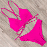 Sexy Bandage Bikini 2020 Swimsuit Swimwear Women Thong Push Up Bikinis Set women's swimming suit
