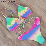Sexy Bandage Bikini 2020 Swimsuit Swimwear Women Thong Push Up Bikinis Set women's swimming suit