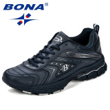 BONA Men Casual Shoes Men Sneakers Flats Comfortable Breathable Microfiber Outdoor Leisure Footwear Trendy Style