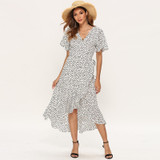 Summer Beach Maxi Dress Women Floral Print Boho Long Dress Ruffles Wrap Casual V-Neck Split Sexy Party Dress Summer Beach Maxi Dress Women Floral Print Boho Long Dress Ruffles Wrap Casual V-Neck Split Sexy Party Dress