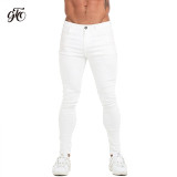 Men Elastic Waist Skinny Jeans Men Stretch Ripped Pants Streetwear Mens Denim Jeans Blue