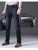 Men Jeans Skinny Slim Fit Black Blue Denim Biker Stretch Pants Trousers Casual Distressed