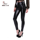 Sexy Black PU Leather High Waist Leggings