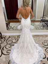onlybridals  Spaghetti Straps Trumpet/Mermaid Lace Bridal Gonws Backless Wedding Dress onlybridals  Spaghetti Straps Trumpet/Mermaid Lace Bridal Gonws Backless Wedding Dress
