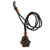 Labradorite Necklace Natural Stone Pendant Wrap Braid Necklace Macrame Necklace For Men Women Energy Necklace