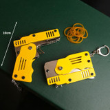Mini Folding Rubber Band Gun Toy Keychain