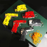 Mini Folding Rubber Band Gun Toy Keychain