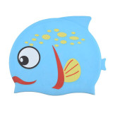 Kids fish Swimming Caps Boys Girls Silicone Waterproof Ear Protect Children Swim Pool cap Cartoon Diving hat Dropshipping
