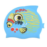 Kids fish Swimming Caps Boys Girls Silicone Waterproof Ear Protect Children Swim Pool cap Cartoon Diving hat Dropshipping