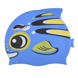 Kids fish Swimming Caps Boys Girls Silicone Waterproof Ear Protect Children Swim Pool cap Cartoon Diving hat Dropshipping