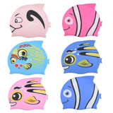 Kids fish Swimming Caps Boys Girls Silicone Waterproof Ear Protect Children Swim Pool cap Cartoon Diving hat Dropshipping