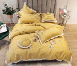 Daisy Embroidery Quilt Cover 100% Pure Cotton Princess Style Pillows Girls lovely 1.8m Bedding Article