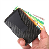 Carbon Fiber Credit Card Holder Carbon Fiber Slim Minimalist Wallet Front Pocket Wallet Credit Business Card Holder With Money Clip For Men (Black)
