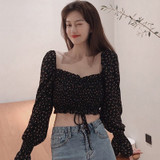 Women Floral Print Pleated Blouses