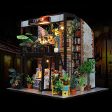 DIY Dollhouse With Furnitures Doll House Miniature Wooden House Waiting Time Coffee House Toys For Children Birthday Gift M027