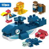 117-257PCS Duploed Series City DIY Building Blocks Creative Animals Dinosaurs Elephant Big Particle Figures Bricks Children Toys