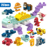 117-257PCS Duploed Series City DIY Building Blocks Creative Animals Dinosaurs Elephant Big Particle Figures Bricks Children Toys