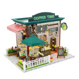 Toys For Children  Doll House Miniature DIY Dollhouse With Furnitures Wooden House Waiting Time Girls Birthday Gift C006