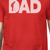 Dad Golf Mens Red Cotton Graphic Tee Unique Design
