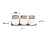 3pcs/set salt bottle ceramic seasoning jar
