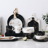 Best Gold Marble Glazes Ceramic Party Tableware Set