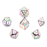Rainbow Unicorn Prismatic Metal Dice Set