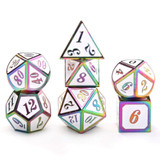 Rainbow Unicorn Prismatic Metal Dice Set