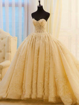 Onlybridals Vintage Embroidery Tulle Princess Ball Gown Wedding Dress Applique Lace Sweetheart Lace Up Court Train Bridal Gowns