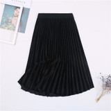Autumn Winter Long Skirt Women Streetwear High Waisted Skinny Velvet Skirt Female Ladies Pleated Skirts Elegant Maxi Women Skirt