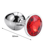 Runyu Intimate Metal Anal Plug With Crystal Jewelry Smooth Butt Plug Anal Bead Anus Dilator Anal Toys for Men/Women