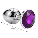 Runyu Intimate Metal Anal Plug With Crystal Jewelry Smooth Butt Plug Anal Bead Anus Dilator Anal Toys for Men/Women