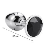 Runyu Intimate Metal Anal Plug With Crystal Jewelry Smooth Butt Plug Anal Bead Anus Dilator Anal Toys for Men/Women