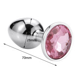 Runyu Intimate Metal Anal Plug With Crystal Jewelry Smooth Butt Plug Anal Bead Anus Dilator Anal Toys for Men/Women