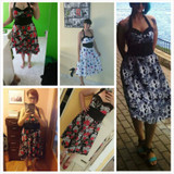 Women's Punk/Gothic/Retro Strapless Halter Party Dress with Skulls, etc.