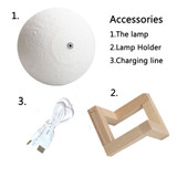 3D LED Moon Touch Lamp - Novelty Nightlight
