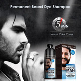 Permanent beard dye shampoo for men