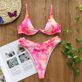 Pink/Yellow/White Tie Dye Bikini