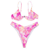 Pink/Yellow/White Tie Dye Bikini