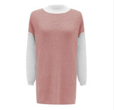 Turtleneck  Color Block Knitted Pullover Sweaters