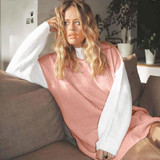 Turtleneck  Color Block Knitted Pullover Sweaters