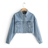 Blue Frayed Edge Denim Jacket Coat