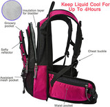 Mubasel Gear Insulated Hydration Backpack Pack with 2L BPA Free Bladder - Keeps Liquid Cool up to 4 Hours – for Running, Hiking, Cycling, Camping (Purple)